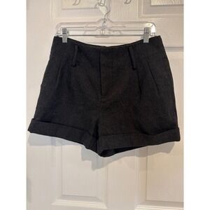 Forever‎ 21 Wool Blend Shorts High Waist Cuffed Dressy Gray L
